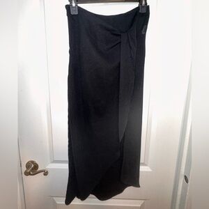 SHEIN Black Faux Wrap Maxi Skirt